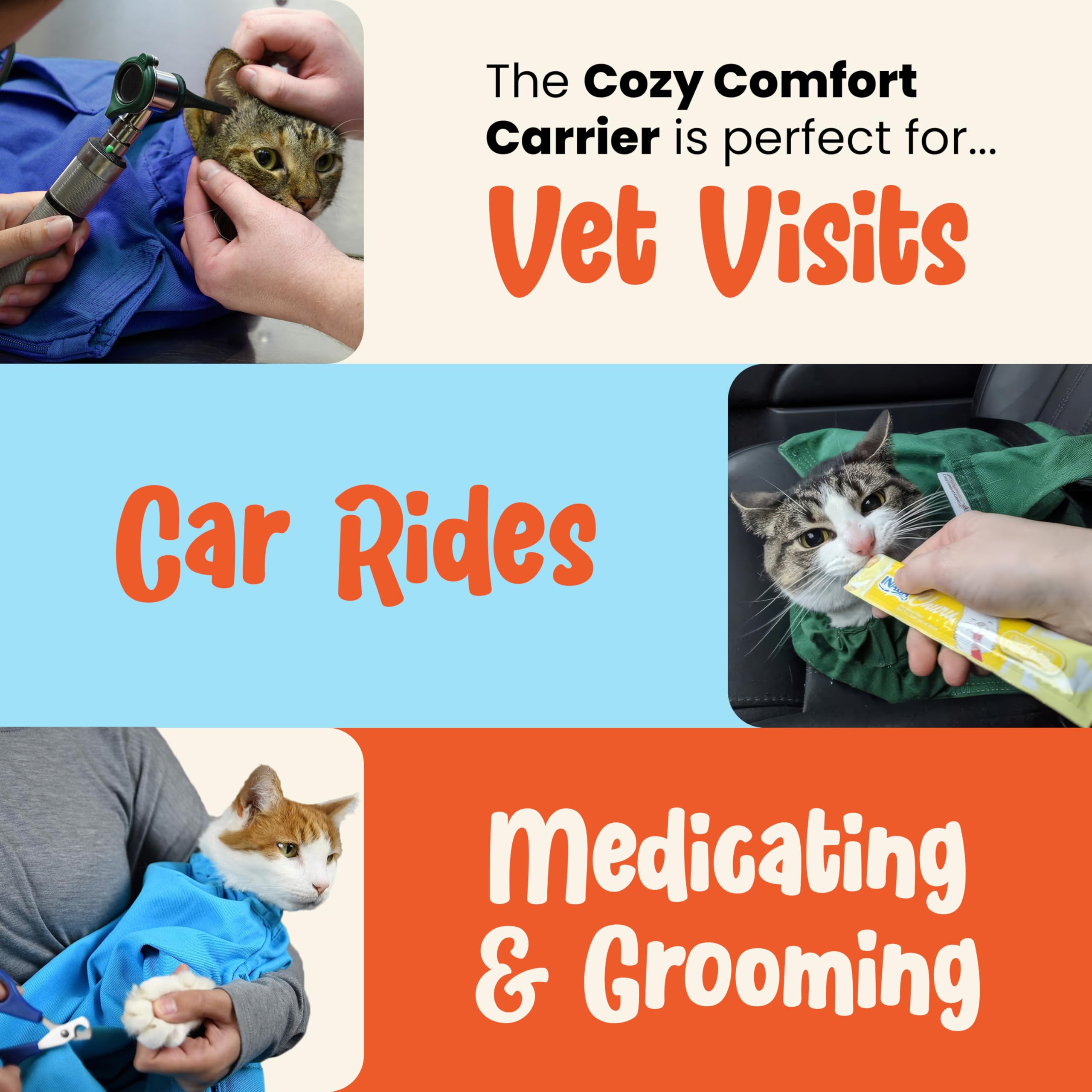 Cat-in-the-Bag Cozy Comfort Cat Carrier for Travel & Care