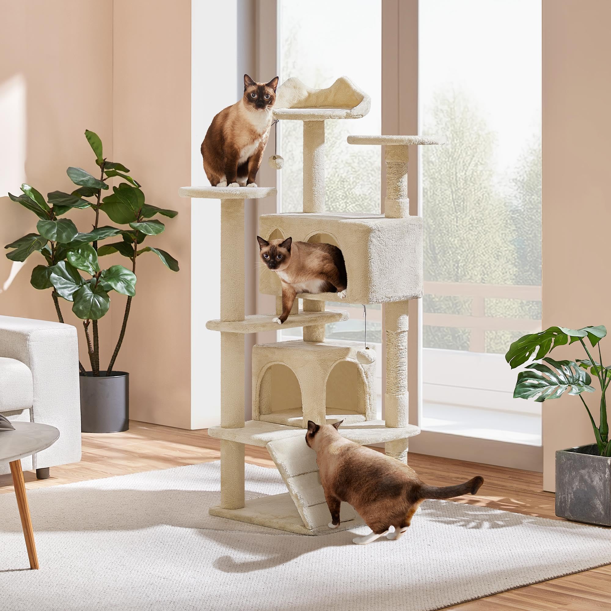 Yaheetech Cat Tree Tower with Condo & Scratching Post