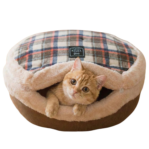 Urnat Plush Calming Cat Cave Bed with Detachable Lid
