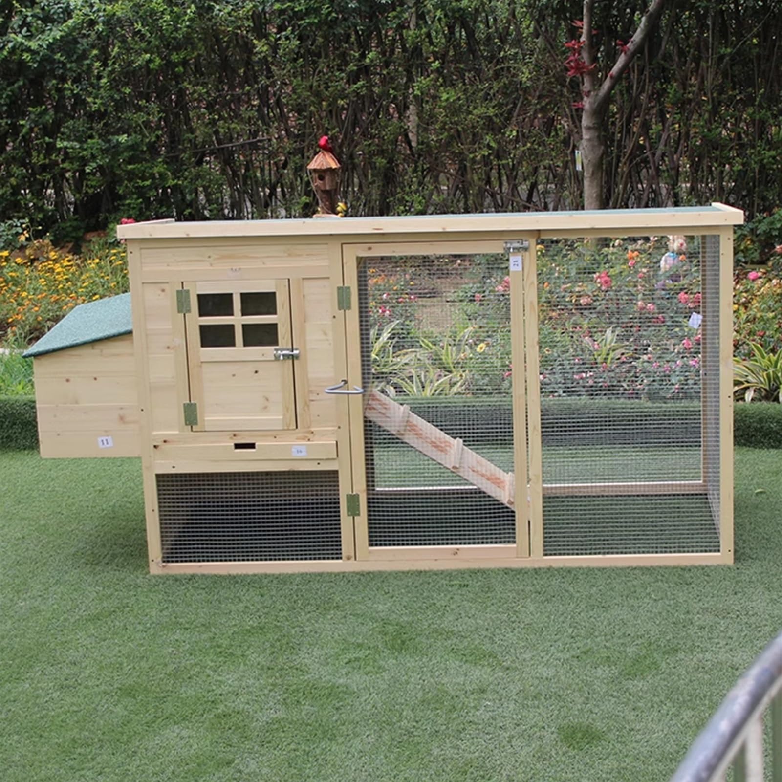 TXGJWRA Elevated Wooden Rabbit Hutch with Waterproof Roof