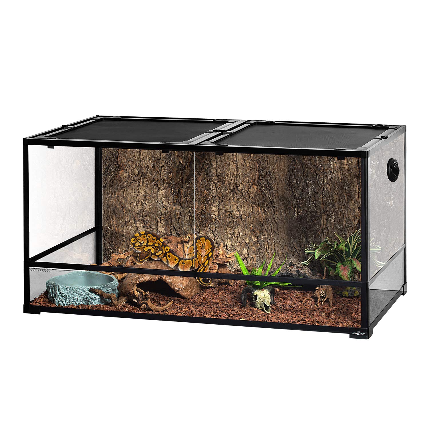 REPTI ZOO Glass Reptile Terrarium with Double Doors