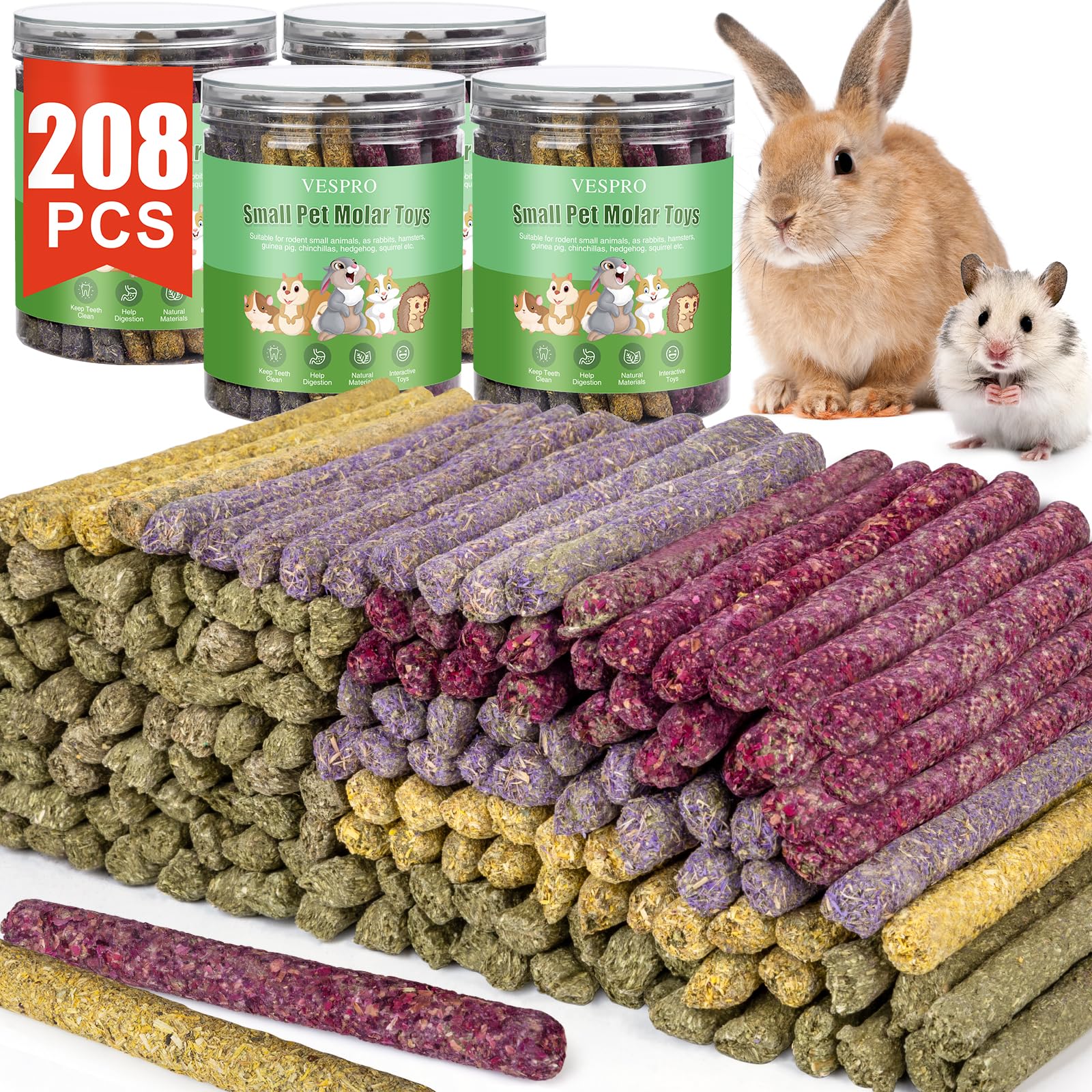 VESPRO Rabbit & Bunny Chew Toys for Small Pets
